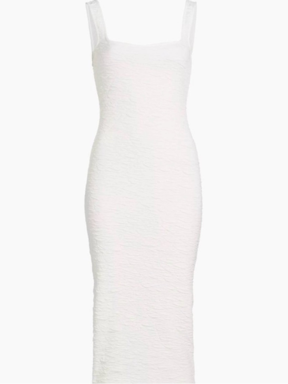Good American White Textured Square-Neck Midi Dress - Picture 3 of 6